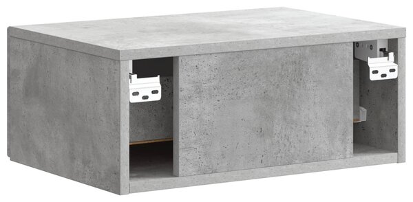Fali éjjeli szekrény Betonszürke 49 x 34,5 x 20 cm Szerelt Fa