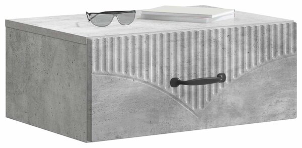 Fali éjjeli szekrény Betonszürke 49 x 34,5 x 20 cm Szerelt Fa