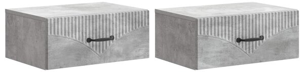 Fali éjjeli szekrény 2 pcs Betonszürke 49 x 34,5 x 20 cm