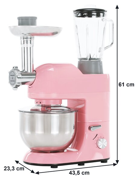 TEMPO-KONDELA KANTE, konyhai robotgép, 1800 W, 5 l, rózsaszín/króm