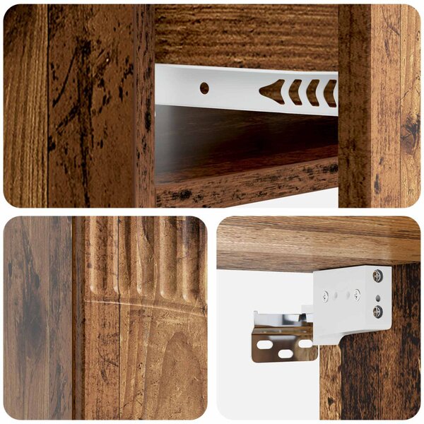Fali éjjeli szekrény fiókkal 2 pcs Antik Fa 49 x 34,5 x 20 cm