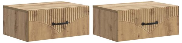 Fali éjjeli szekrény 2 pcs Kézműves Tölgy 49 x 34,5 x 20 cm
