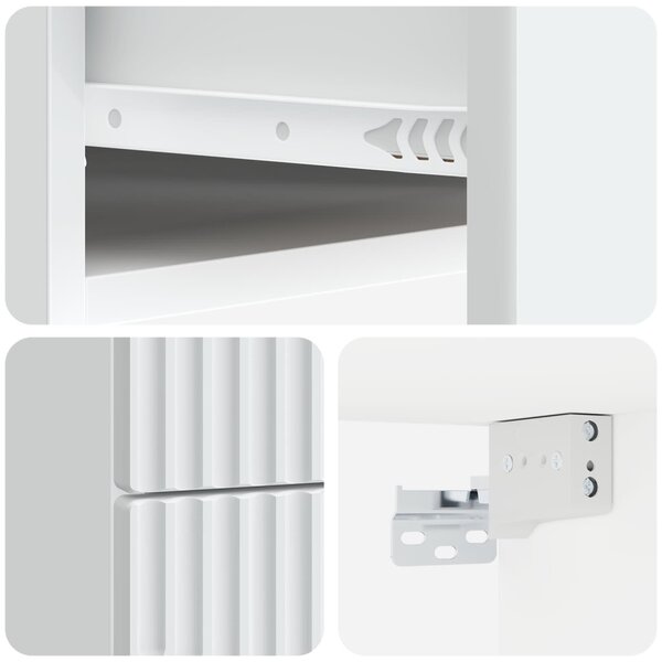Fali éjjeli szekrény 2 pcs Fehér 34,5 x 33 x 40 cm Szerelt Fa