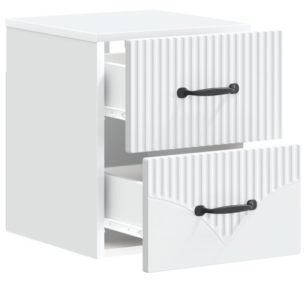Fali éjjeli szekrény 2 pcs Fehér 34,5 x 33 x 40 cm Szerelt Fa