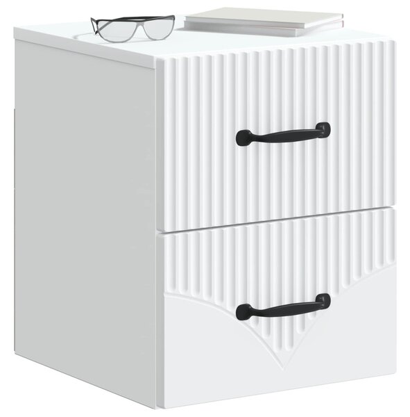 Fali éjjeli szekrény 2 pcs Fehér 34,5 x 33 x 40 cm Szerelt Fa