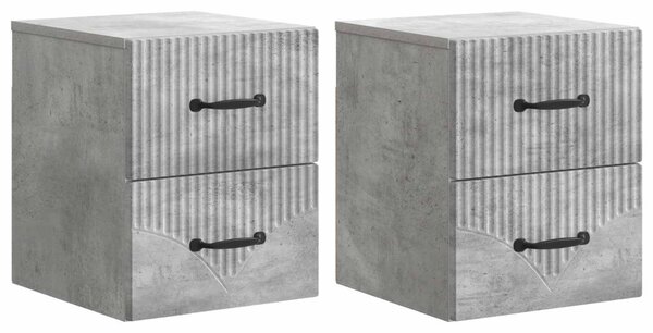 Fali éjjeli szekrény 2 pcs Betonszürke 34,5 x 33 x 40 cm