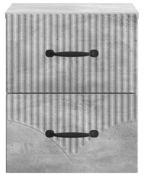 Fali éjjeli szekrény Betonszürke 34,5 x 33 x 40 cm Szerelt Fa