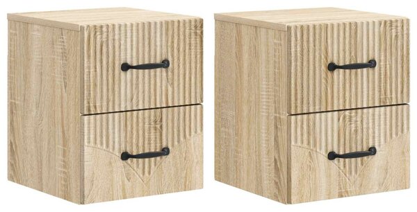 Fali éjjeli szekrény 2 pcs Sonoma Tölgy 34,5 x 33 x 40 cm