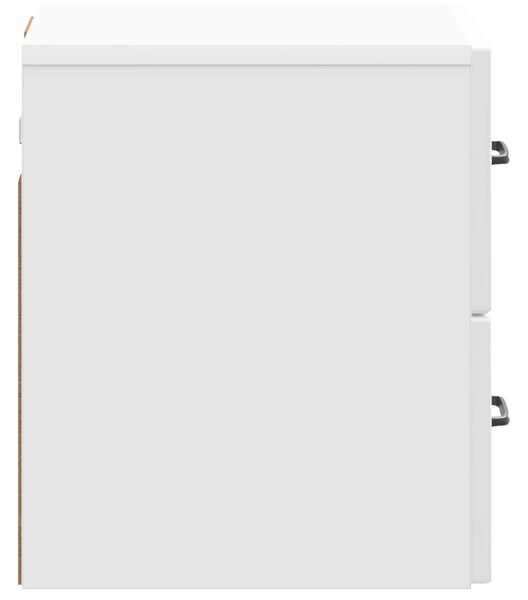 Fali éjjeli szekrény fiókkal Magasfényű Fehér 34,5 x 33 x 40 cm