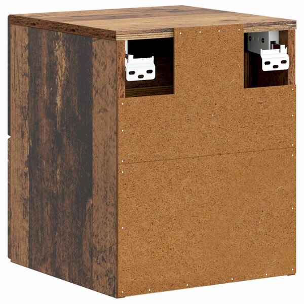 Fali éjjeli szekrény fiókkal 2 pcs Antik Fa 34,5 x 33 x 40 cm