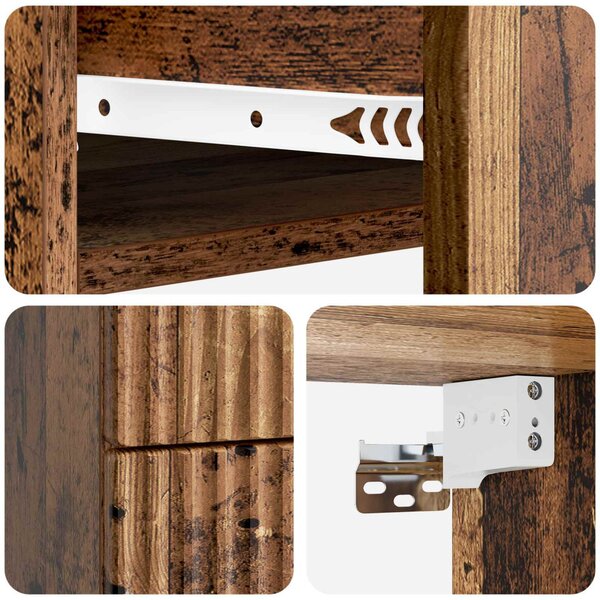Fali éjjeli szekrény fiókkal 2 pcs Antik Fa 34,5 x 33 x 40 cm