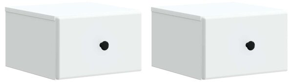 Fali éjjeli szekrény 2 pcs Fehér 34,5 x 33 x 20 cm Szerelt Fa