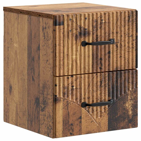 Fali éjjeli szekrény fiókkal 2 pcs Antik Fa 34,5 x 33 x 40 cm