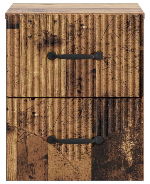 Fali éjjeli szekrény fiókkal 2 pcs Antik Fa 34,5 x 33 x 40 cm