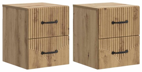 Fali éjjeli szekrény 2 pcs Kézműves Tölgy 34,5 x 33 x 40 cm