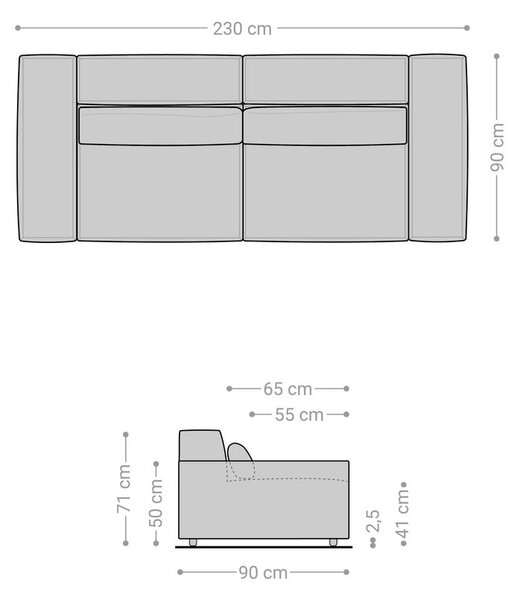 DELIFE Nagy kanapé Sirpio 230x95 cm mikroszálas khaki-barna
