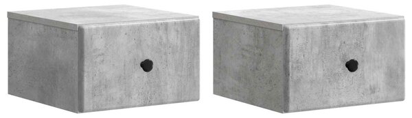 Fali éjjeli szekrény 2 pcs Betonszürke 34,5 x 33 x 20 cm