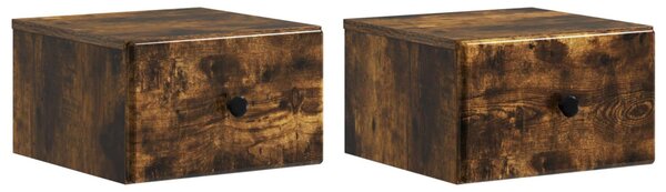 Fali éjjeli szekrény 2 pcs Füstös Tölgy 34,5 x 33 x 20 cm