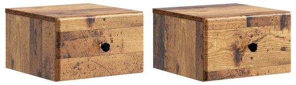 Fali éjjeli szekrény fiókkal 2 pcs Antik Fa 34,5 x 33 x 20 cm