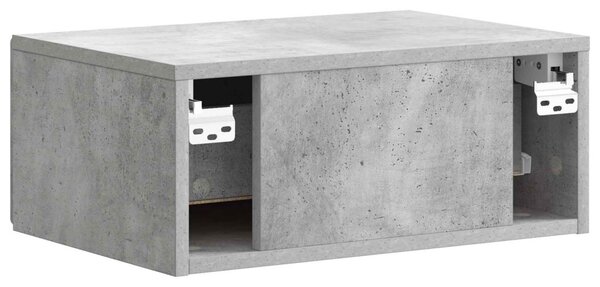 Fali éjjeli szekrény Betonszürke 49 x 34,5 x 20 cm Szerelt Fa