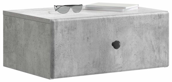 Fali éjjeli szekrény Betonszürke 49 x 34,5 x 20 cm Szerelt Fa
