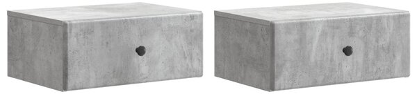 Fali éjjeli szekrény 2 pcs Betonszürke 49 x 34,5 x 20 cm