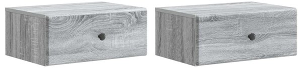 Fali éjjeli szekrény 2 pcs Szürke Sonoma 49 x 34,5 x 20 cm