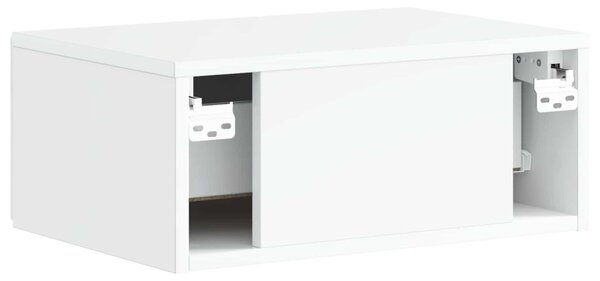 Fali éjjeli szekrény fiókkal Magasfényű Fehér 49 x 34,5 x 20 cm