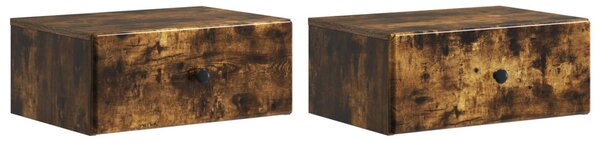 Fali éjjeli szekrény 2 pcs Füstös Tölgy 49 x 34,5 x 20 cm