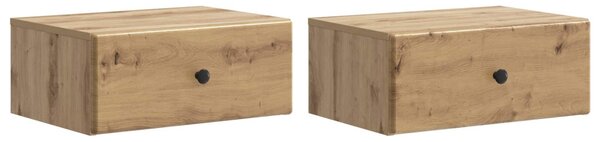 Fali éjjeli szekrény 2 pcs Kézműves Tölgy 49 x 34,5 x 20 cm