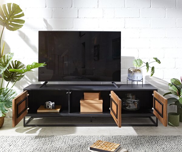 DELIFE TV szekrény Famke 145 cm mango teak 3 ajtós