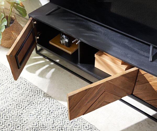 DELIFE TV szekrény Famke 145 cm mango teak 3 ajtós