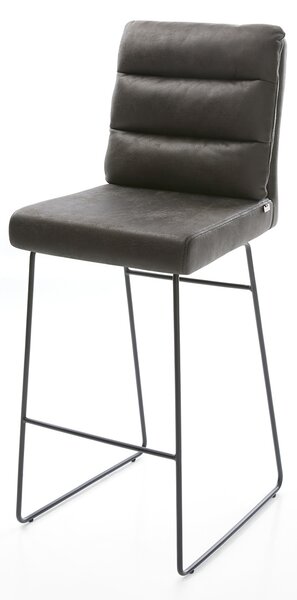 DELIFE Bárszék Pela-Flex vintage antracit vékony lábazat fém