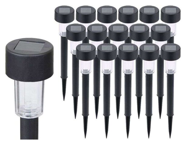 Polifach LED-es kerti Napelemes Lámpa 29,5cm (P-001) - fekete