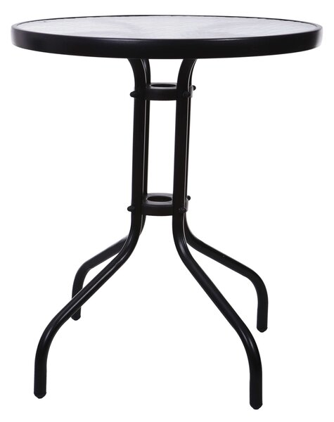 ModernHome üvegasztal 60 cm teraszra, erkélyre - fekete