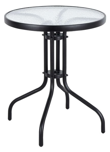 ModernHome üvegasztal 60 cm teraszra, erkélyre - fekete