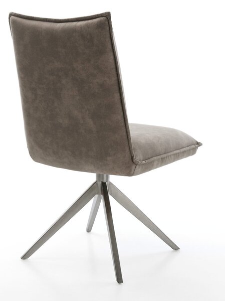 DELIFE Étkezőszék Lelio-Flex mikroszálas taupe vintage kereszt láb széles grafit 360° forgatható billenő zsákrugós