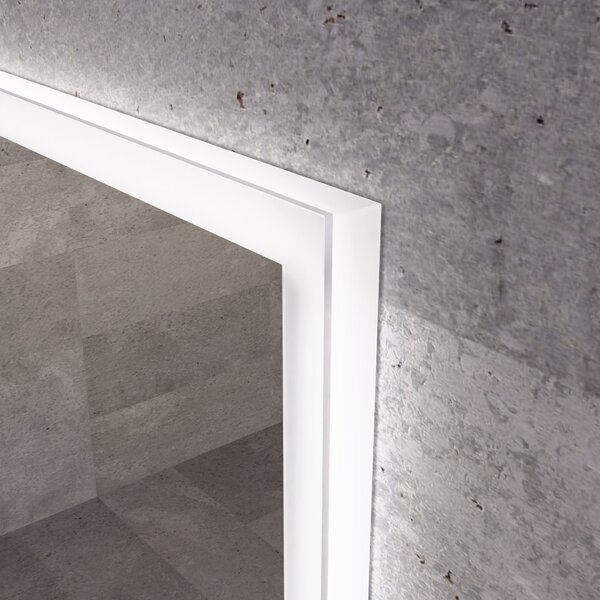 Álló fürdőszobai LED tükör 60x80cm | Páramentesítő - Óra - Fényerő és színhőmérséklet szabályozás | Welland Luxury-Line G1097