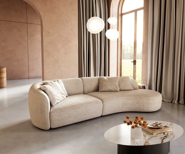 DELIFE Kanapé Mairi 330x160 cm kordbársony bézs