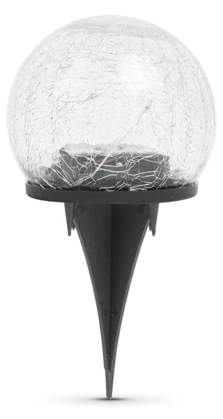 Leszúrható szolár üveggömb - 10 cm - 10 melegfehér LED