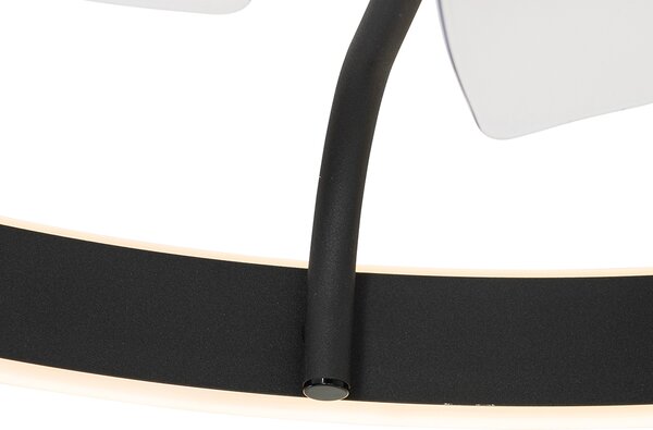 Mennyezeti ventilátor fekete 70 cm LED-del, fényerőszabályzóval és távirányítóval - Maddy