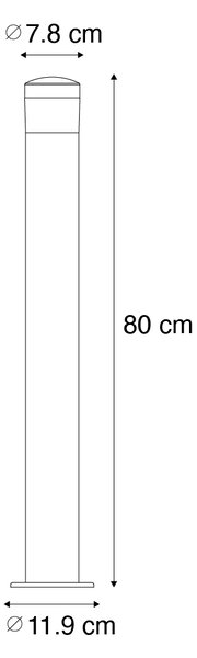 Modern kültéri lámpa fekete 80 cm IP44 LED-vel - Roxy