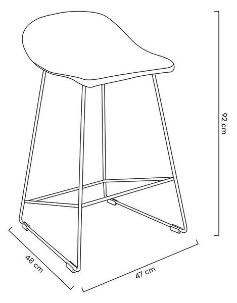 King Home ROLF Polipropilén Bárszék Fekete Modern PC-148A