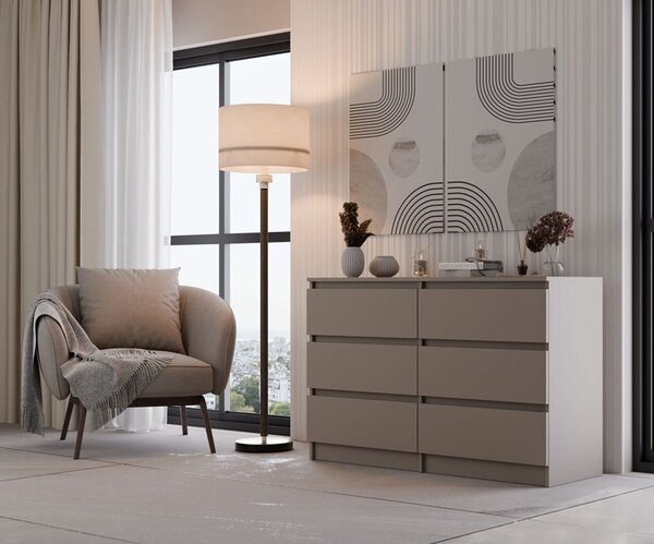 Komód Malva M6 120 cm - szürke