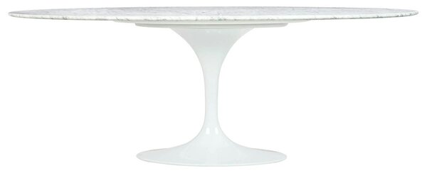 TULIP ELLIPSE MARBLE CARRARA fehér asztal - ovális márványlap, fém