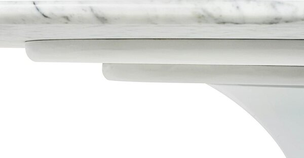 TULIP ELLIPSE MARBLE CARRARA fehér asztal - ovális márványlap, fém