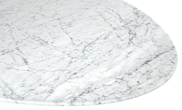 TULIP ELLIPSE MARBLE CARRARA fehér asztal - ovális márványlap, fém