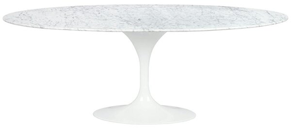 TULIP ELLIPSE MARBLE CARRARA fehér asztal - ovális márványlap, fém