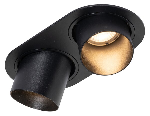 6 darabos fekete süllyesztett spotlámpa készlet GU10 50mm 2-fényes - Installa