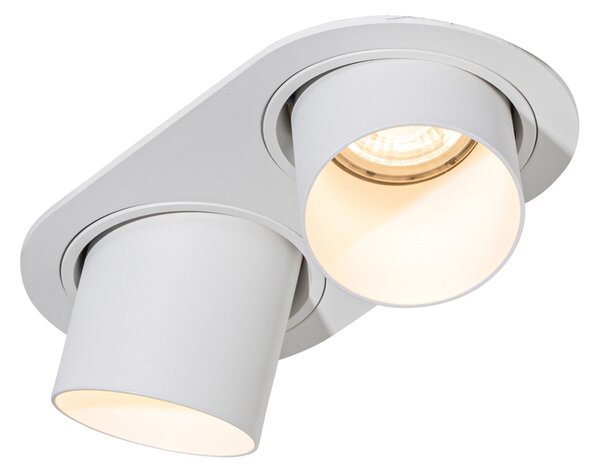 6 darabos süllyesztett spotlámpa szett fehér GU10 50mm 2-fényű - Installa
